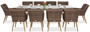 Exclusieve dining tuinset met grote tafel Córdoba voor 10 personen Garden Point bruin