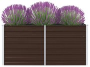 vidaXL Plantenbak verhoogd 160x80x45 cm gegalvaniseerd staal bruin