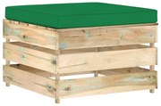 vidaXL Hocker sectioneel met kussen groen geïmpregneerd hout