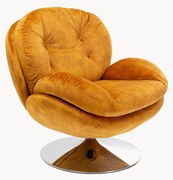 Draaibare fluwelen loungefauteuil Cosy