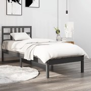 vidaXL Bedframe massief hout grijs 90x190 cm 3FT Single