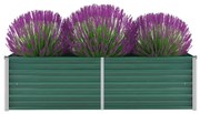 vidaXL Plantenbak verhoogd 160x40x45 cm gegalvaniseerd staal groen