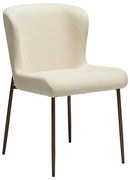 Dan-Form Glam Luxe Eetkamerstoel Boucle Almond Shimmer En Antique Brass