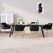 vidaXL Eetkamerstoelen 6 st fluweel zwart