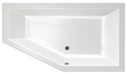 Xenz Society Hoekbad - 160x90x53 - afvoer Midden - Rechts - acryl - wit 6882-01