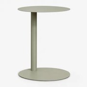 Ronde Bijzettafel Ø40 Cm In Roestvrij Staal Yannik Groen – Khaki - Sklum