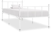 vidaXL Bedframe metaal wit 90x200 cm