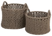 4 Seasons Outdoor Amber set van 2 manden, Ø 65 cm (H 50) en Ø 55 cm (H 40) SALE      taupe weerbestendig