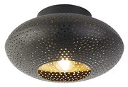 Oosterse plafondlamp zwart met goud 25 cm - RadianceOosters E27 rond Binnenverlichting Lamp