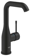 Grohe Essence New 1-gats wastafelkraan l-size m. gladde body voorsprong 12.7cm phantom black 24177KF1