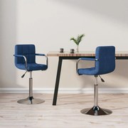 vidaXL Eetkamerstoelen 2 st draaibaar stof blauw