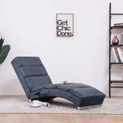 vidaXL Massage chaise longue kunstsuède grijs