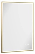 Crosswater MPRO spiegel met verlichting - 70x50cm - LED - verticaal/horizontaal - geborsteld messing (goud) MP5070F