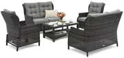 Garden Point exclusieve technorattan meubelset Malaga Coffee 6 antraciet