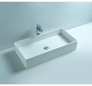 Ideavit Solidtop opbouw wastafel 80x40x15cm rechthoek 0 kraangaten 1 wasbak Solid surface wit 277031