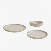 12-delige Servies Set Van Gres Ronilena Tapioca Beige - Bruin - Sklum