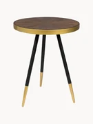 Ronde bijzettafel Denise met houten plaat
