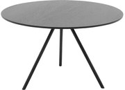 Goossens Salontafel Bo rond, hout eiken zwart, modern design, 60 x 36 x 60 cm