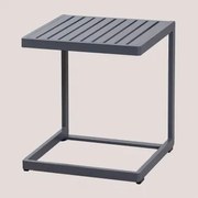 Vierkante Bijzettafel Voor Tuin 40x40 Cm In Aluminium Dulem Grijs – Grafiet - Sklum