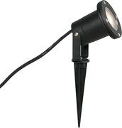 Moderne smart prikspot zwart met snoer en stekker 200cm incl. WiFi GU10 IP65 - Basic