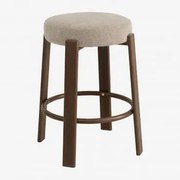 Hoge Kruk Van Chenillestof En Ijzer Jolie Donkerbruin Hout & ↑65 Cm & Chenille Bruin Wheat - Sklum