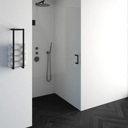 BRAUER Void nisdeur helder glas 100x200 omkeerbaar incl. glascoating mat zwart GS-VON1H100200MZ