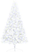 vidaXL Kunstkerstboom met LED's en standaard half 120 cm PVC wit