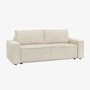 Tampere Gestoffeerde 3-zits Slaapbank Corduroy Beige – Crème - Sklum