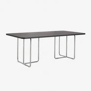 Rechthoekige Eettafel In Mdf En Roestvrij Staal Tento Zwart Essenfineer & 200 X 100 Cm - Sklum