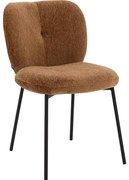 Goossens Basic Eetkamerstoel Eller bruin stof leuning, modern design