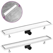vidaXL Doucheafvoer met 2-in-1 deksel 73x14 cm roestvrij staal