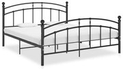 vidaXL Bedframe metaal zwart 140x200 cm