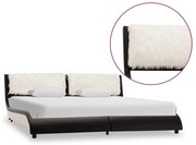 vidaXL Bedframe kunstleer zwart en wit 180x200 cm