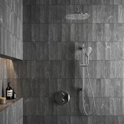 Saniclear Talpa inbouwregendouche 20cm rond met wandarm, 2 standen handdouche en glijstang chroom