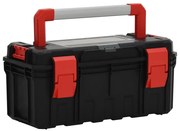 vidaXL Gereedschapskist 55x28x26,5 cm zwart en rood