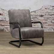 Tower Living Fluwelen Fauteuil Buisframe Antraciet Riva