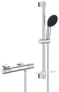 GROHE Precision Feel Doucheset - douchekraan thermostatisch - met koppelingen - 60cm - handdouche - met 3 straalsoorten - chroom 34791001