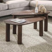 Salontafel Set Bruin Teakhout 2-delig - 84 X 39cm.