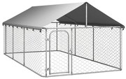 vidaXL Hondenkennel voor buiten met dak 400x200x150 cm