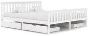 vidaXL Bedframe met 4 lades massief grenenhout wit 180x200 cm