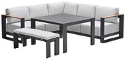 Garden Impressions Malakka lounge dining set 5-delig - valley sand - light teak look