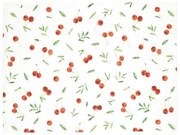 Placemat geribbeld, GOTS bio-katoen, kersen, 35 x 50 cm