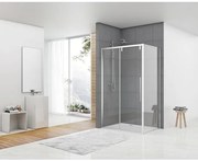 Van Rijn Products ST06 Softclose schuifdeur - 178.5x200cm - helder glas - dikte 8mm - tbv hoekcabine - incl. greep - chroom ST06350180