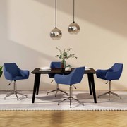 vidaXL Eetkamerstoelen draaibaar 4 st stof blauw