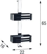 Novellini Korf H65xB22xD16cm rechthoek Metaal Chroom R90CESTE0E-A