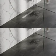 Brauer Douchegoot - 60x7x6.7cm - ondiepe vloerflens - zijuitloop - tegelinlegrooster omkeerbaar - RVS DR-MRF60NG