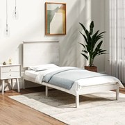 vidaXL Bedframe massief hout wit 90x190 cm 3FT Single