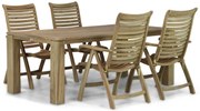 Tuinset 4 personen 200 cm Teak Old teak greywash Garden Collections Birmingham/Brighton