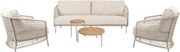 Puccini stoel bank loungeset 5 delig teak latte 4 Seasons Outdoor