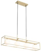 Design hanglamp goud met wit glas 4-lichts - Aniek